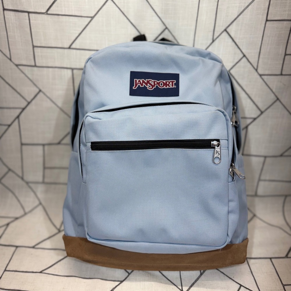 JanSport Right Pack Backpack One Size Light Blue Suede Bottom Classic School Bag